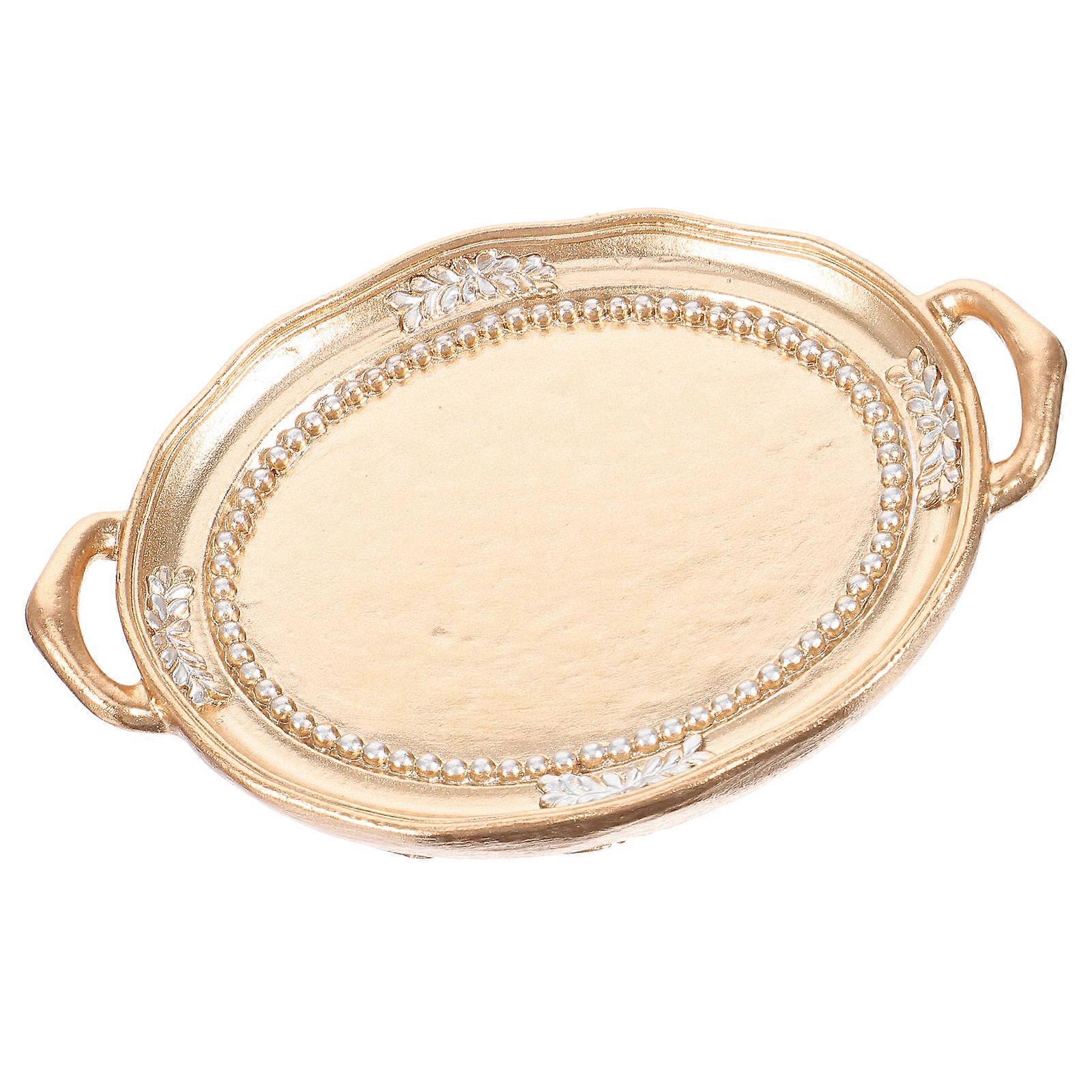 Golden Jewelry Plate Multi-Function Jewelry Storage Holder 4Pcs