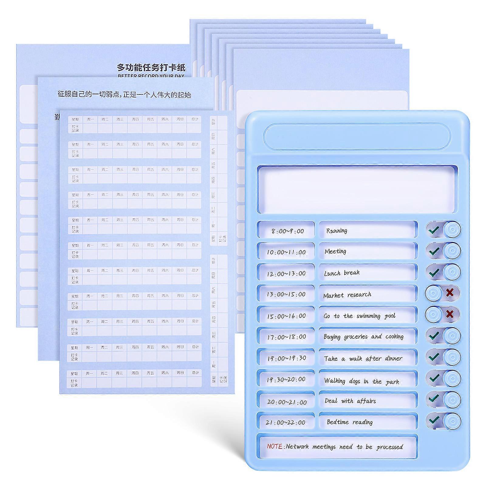 Blue Visual Schedule Planning Board for Writing Use