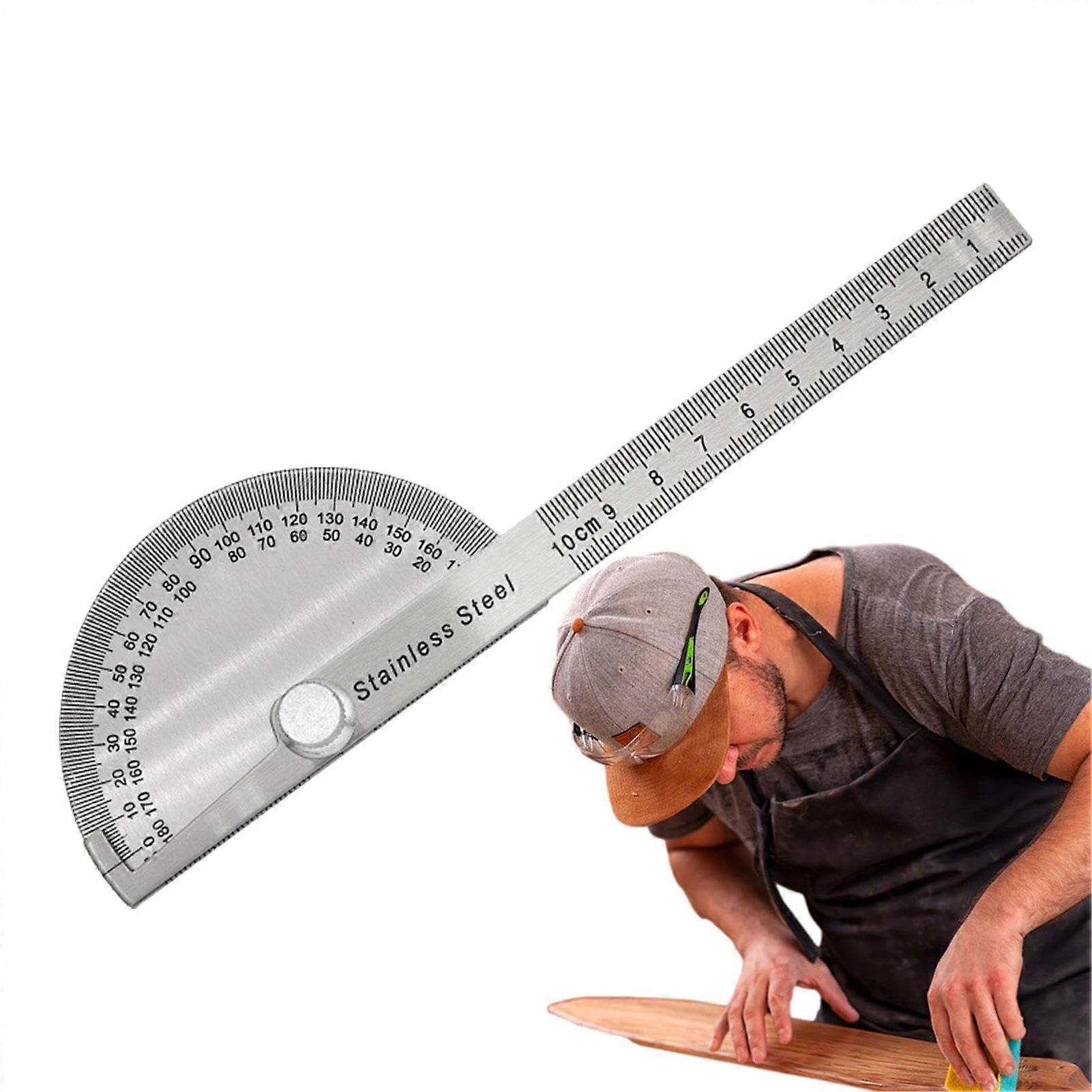 Construction Protractors 0180 Degree Protractor Woodworking Ruler Finder Tool 10cm Solid