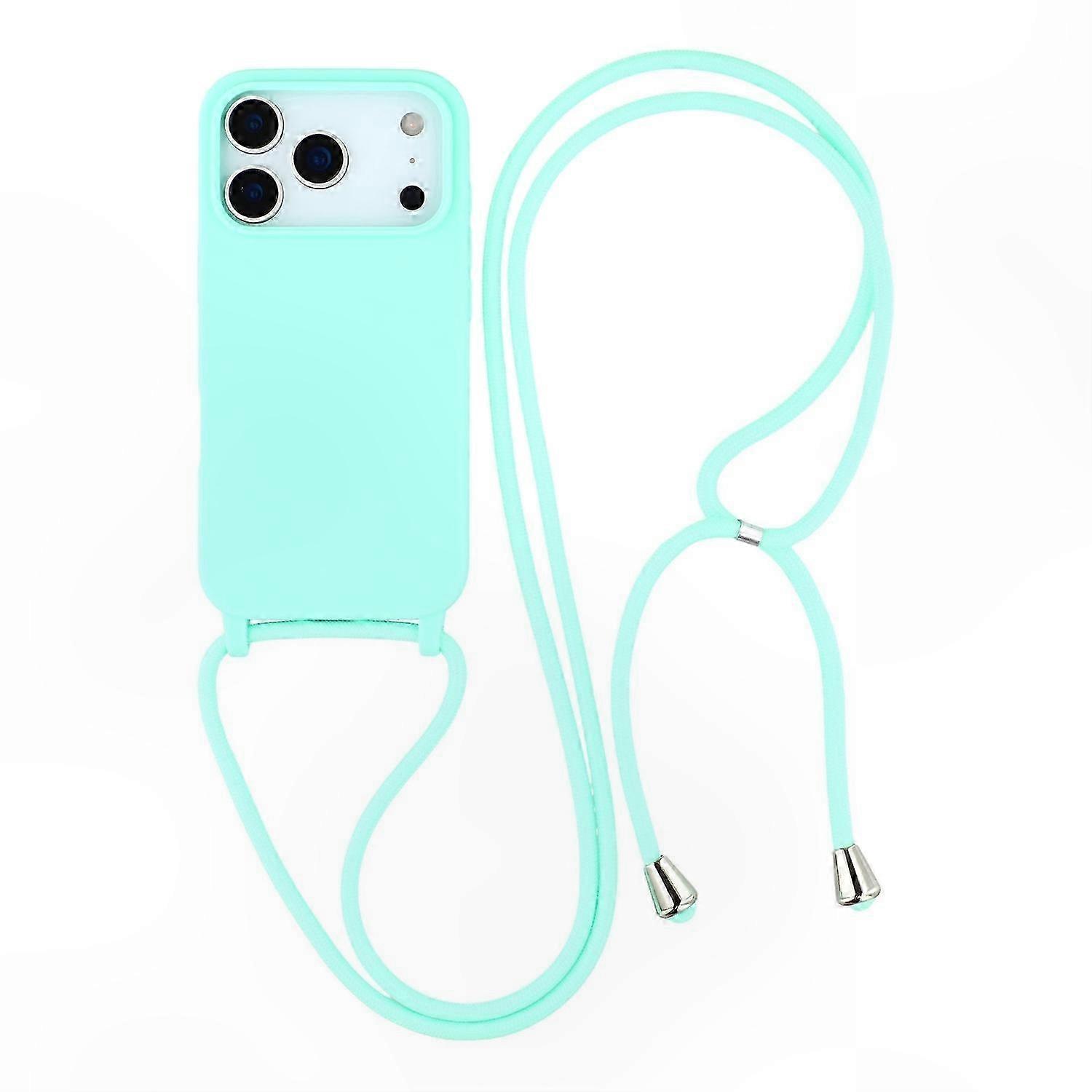 Soft TPU Shockproof Case for 17 Pro Max with Adjustable Lanyard - Dark Red Cover