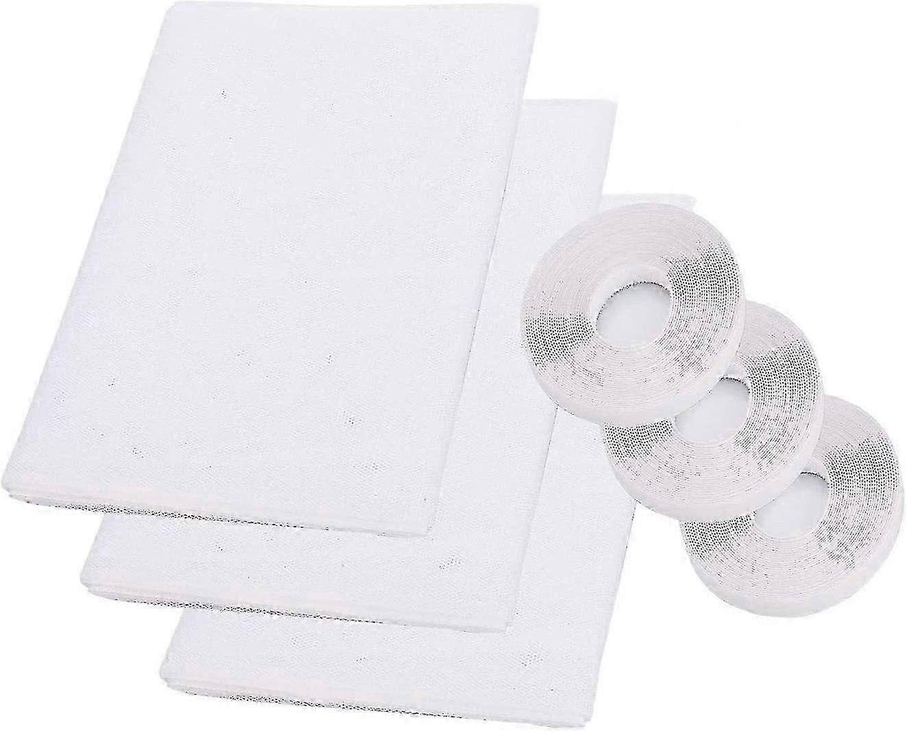 3pcs Self-Adhesive Invisible Window Insect Screen 1.3m x 1.5m