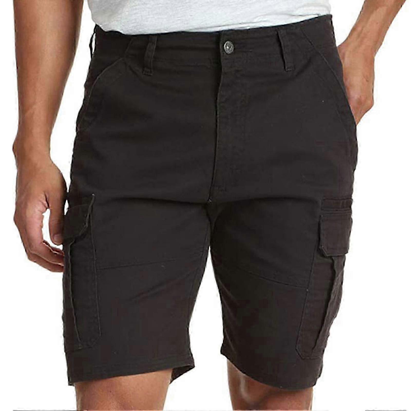 Cargo Shorts Multi Pockets Thin Men Solid Color All Match Short Pants V