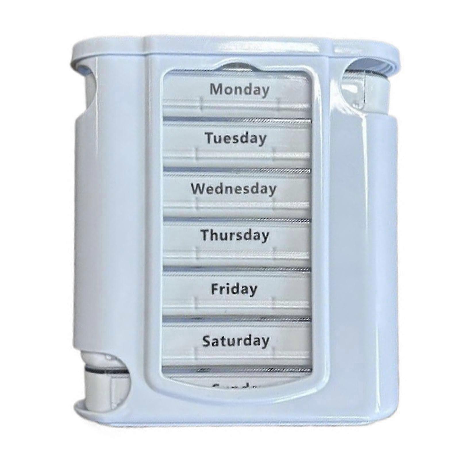 7 Day Pillbox Organiser with Reminder Large Capacity Dustproof Travel Medicine Case for Vitamins and Small Items