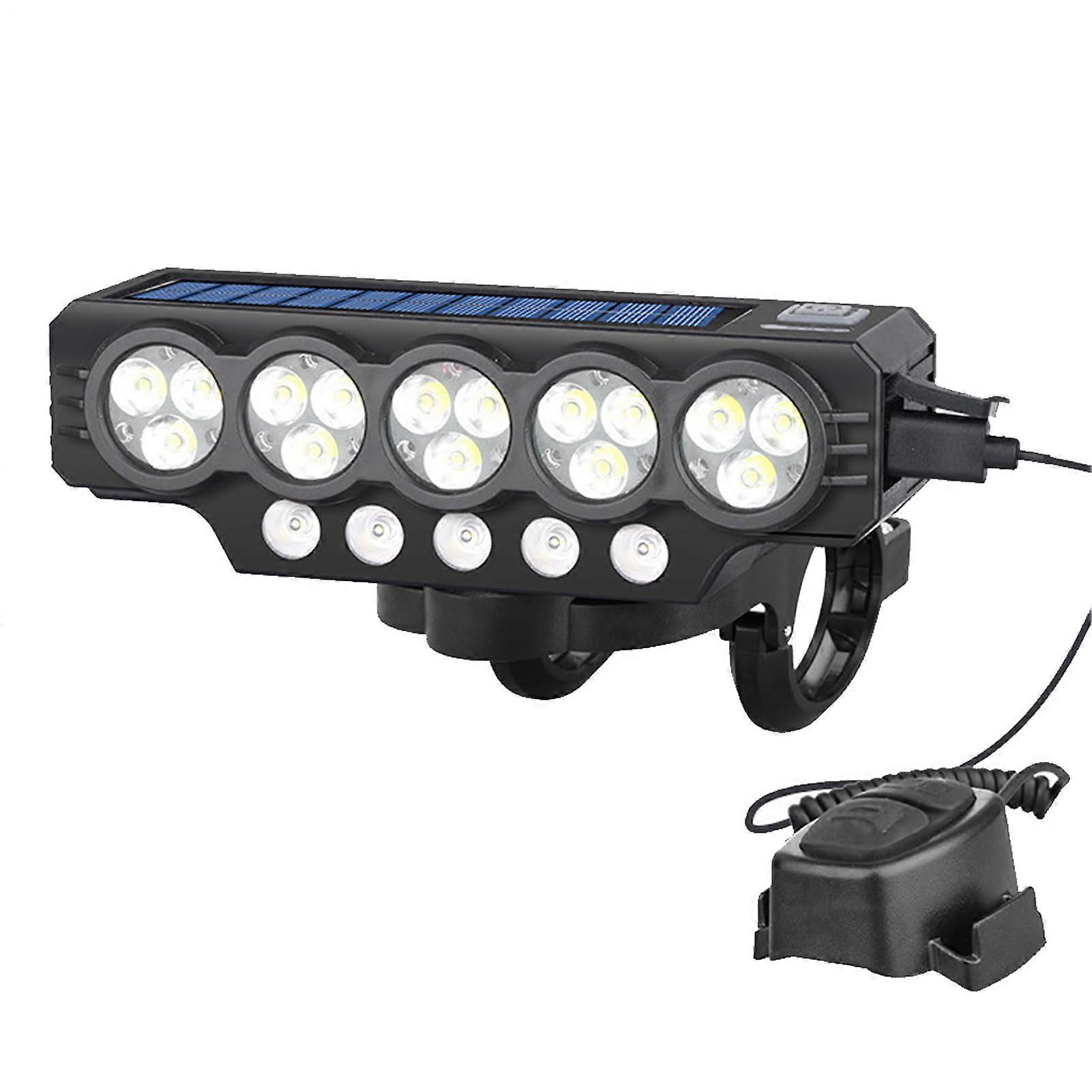 Solar Front Light Size 14.1 x 4.5 x 6.8 Cm Weight 290 G Bright Bicycle Projector Compact Bicycle Light With Horn