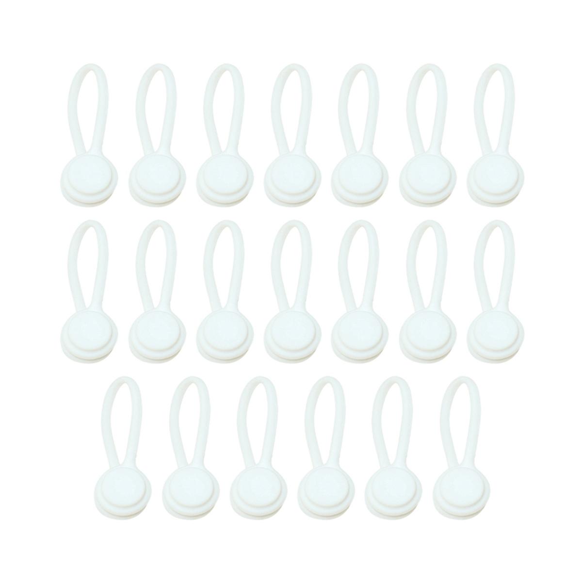 20pcs Cable Organizer Minimalist Silicone Cable Organizer White