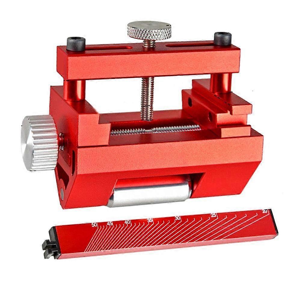 Woodworking Sharpening Stand Chisels and Planes, Aluminum Alloy Honing Jig with Adjustable Angle and Widened Roller Red