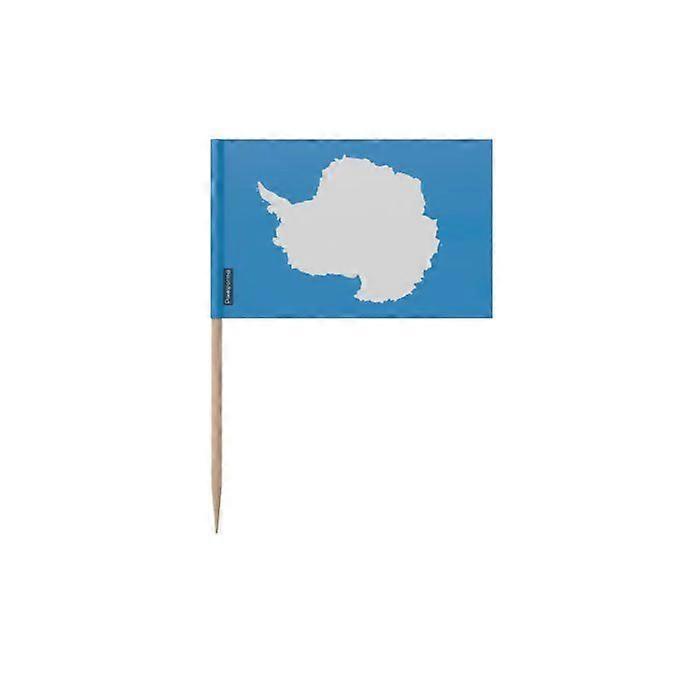 Antarctic Flag Toothpicks - 6.5 cm - 100 pieces - Adhesive plastic - Bamboo stick - Pixelforma