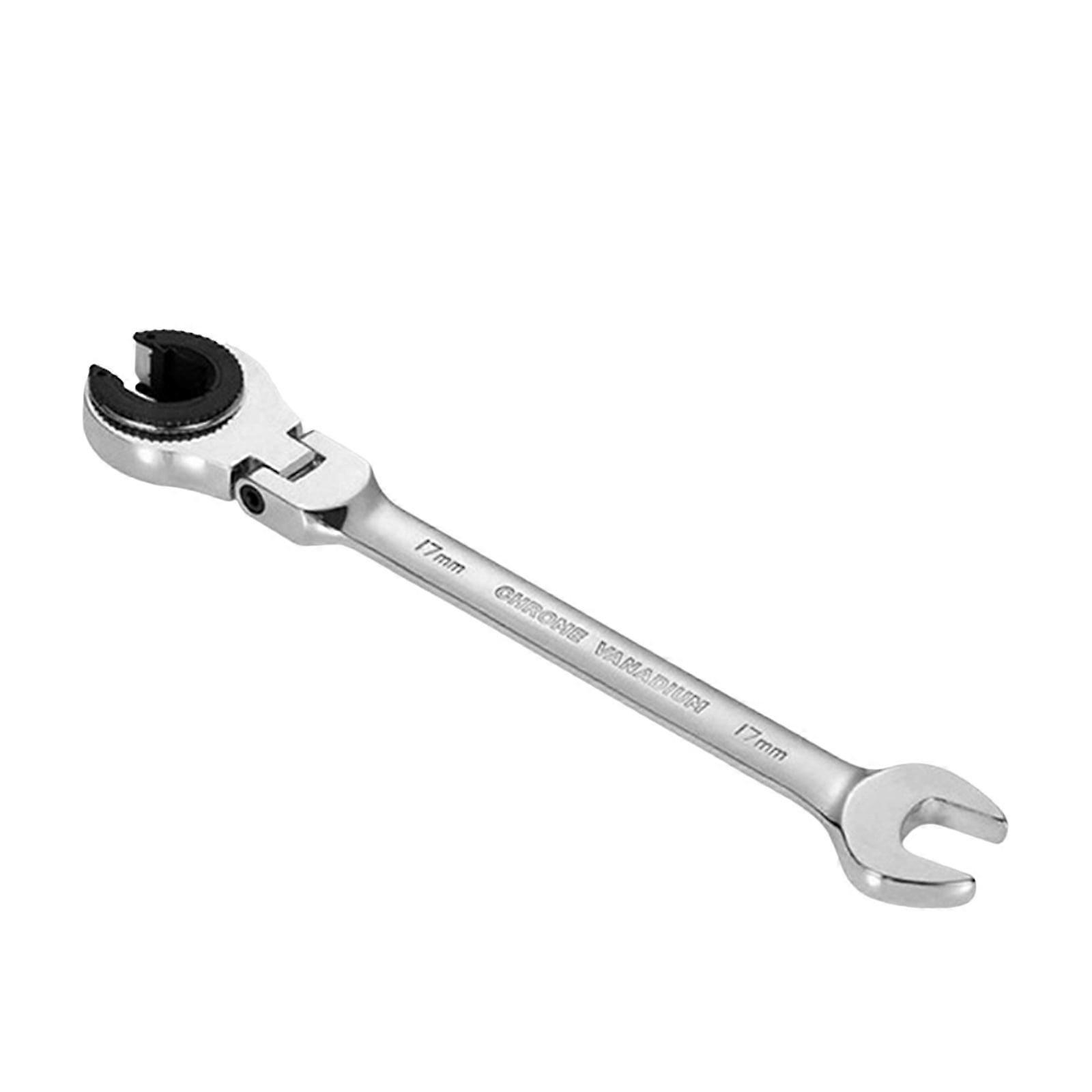 WJSXC Metric Open Head Ratcheting Wrench, Metric Spanner with 72 Teeth, Vanadium Steel Tubing Ratchet C