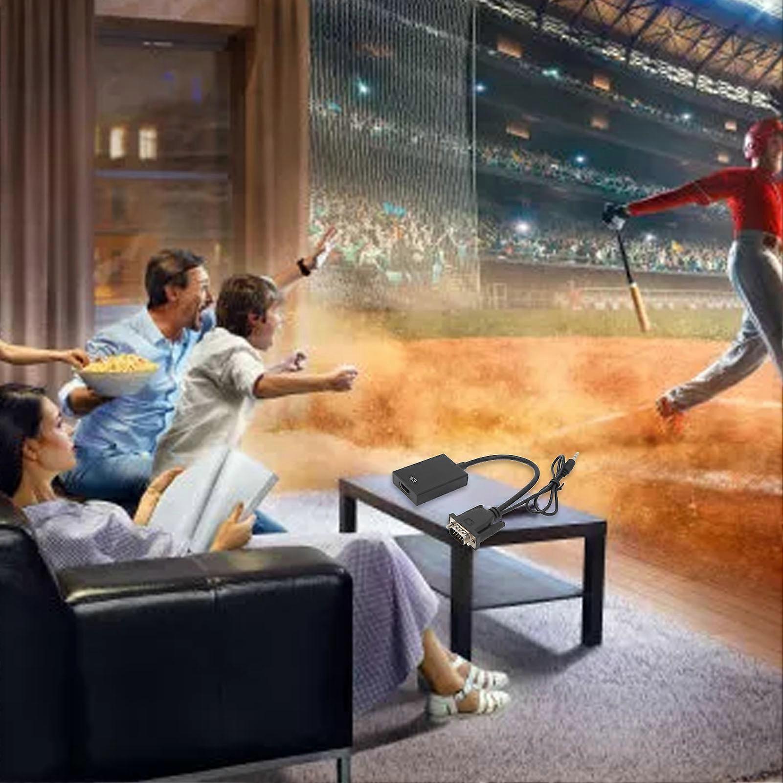 HD Media Interface to VGA Adapter 1080P High Definition Media Interface to VGA Cable Converter for Computer Desktop Laptop PC Monitor Projector 