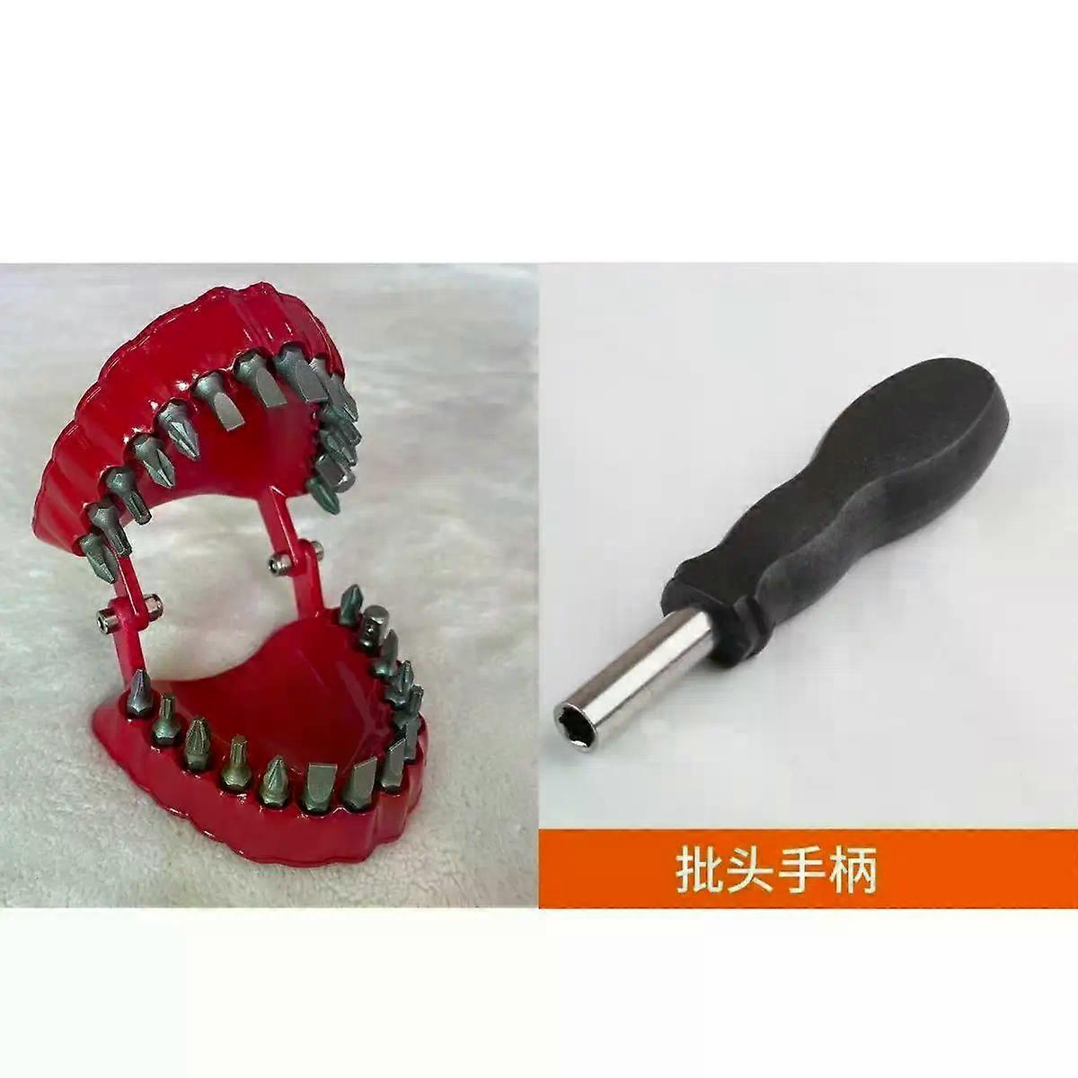 Portable tooth modeling screwdriver drill bit ornament strong dual-purpose impact-resistant small head