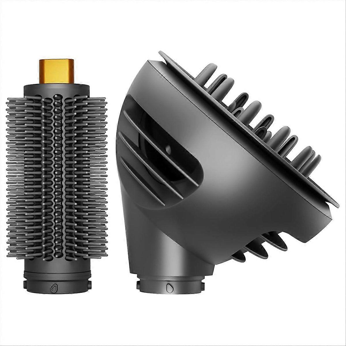 Round Volumizing Brush Attachment and Wave Curl Diffuser for HS01 HS05 HS08 Curling Iron Attachment