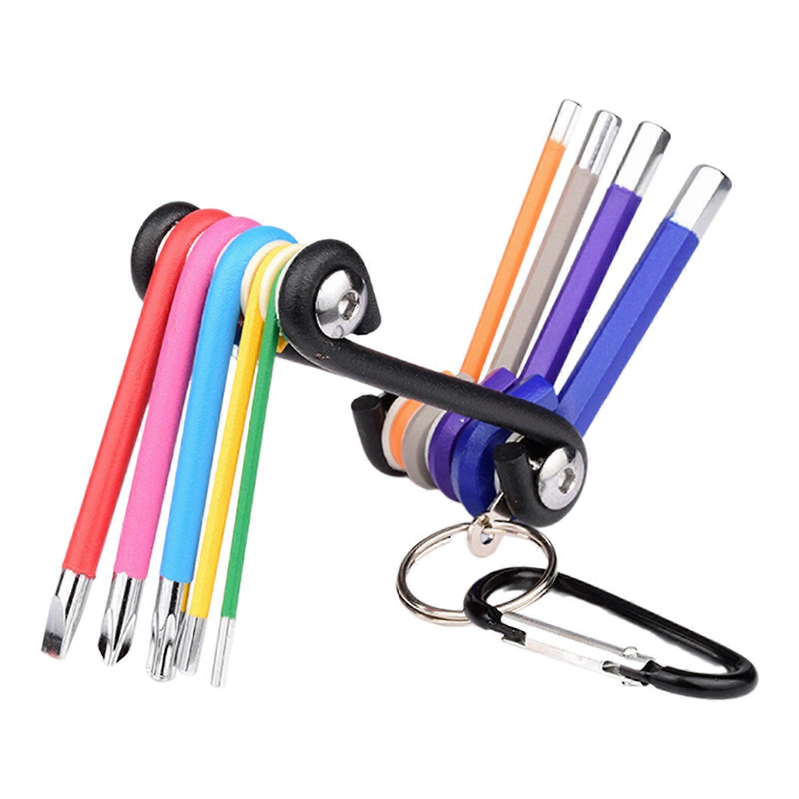 9Piece Screwdriver and Hexagon Wrenches Set, Chrome Constructions NonSlip Grip for Durability Multicolor