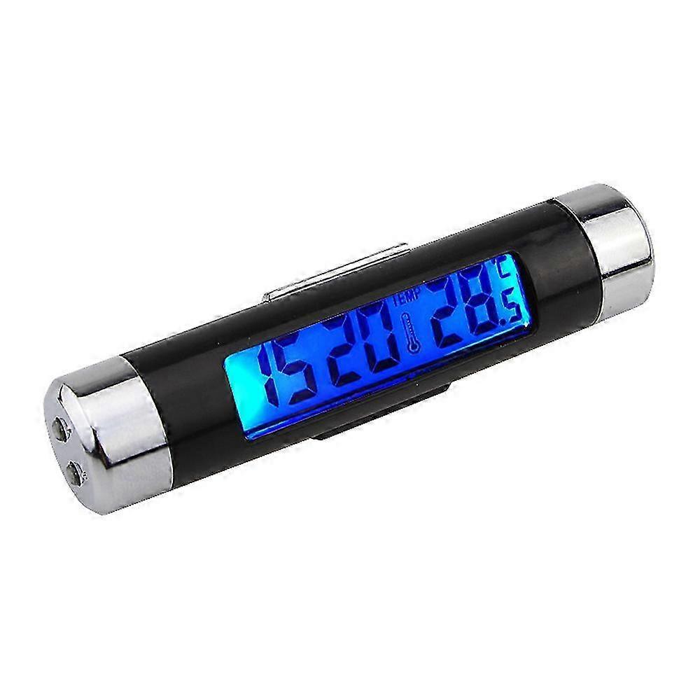 Digital Car Thermometer Clock with Blue Backlight for Air Vent Clip on 12H 24H Display Compatible with Auto Truck Edition 1107