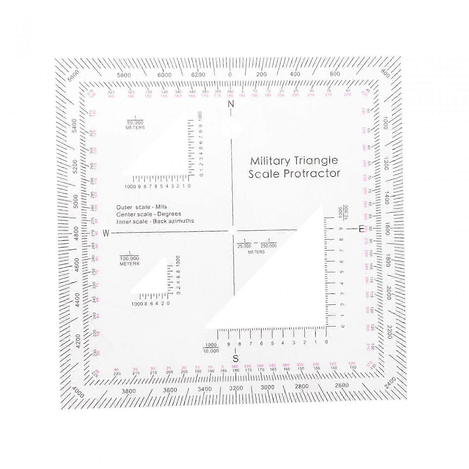 Compact land navigation protractor for architects and hikers