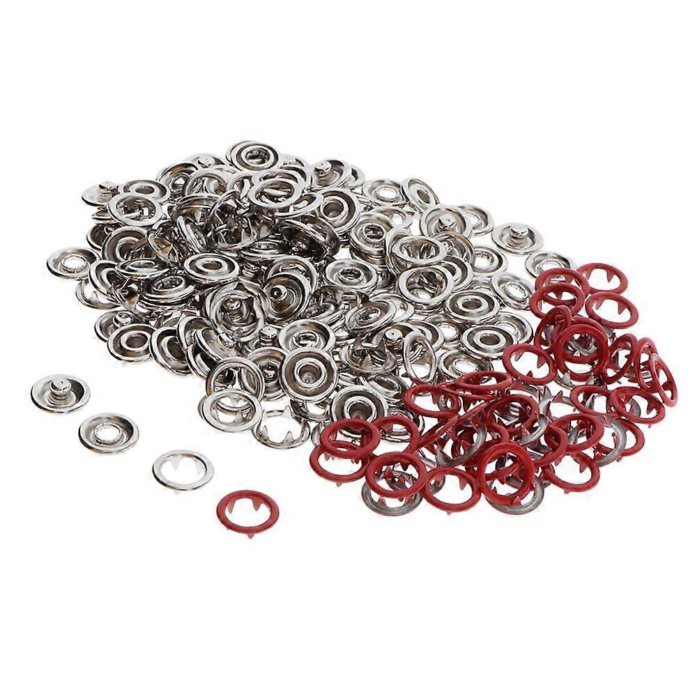 50 Sets Hollow Five Claw Button Fork Button Snaps Iron Fasteners Orange