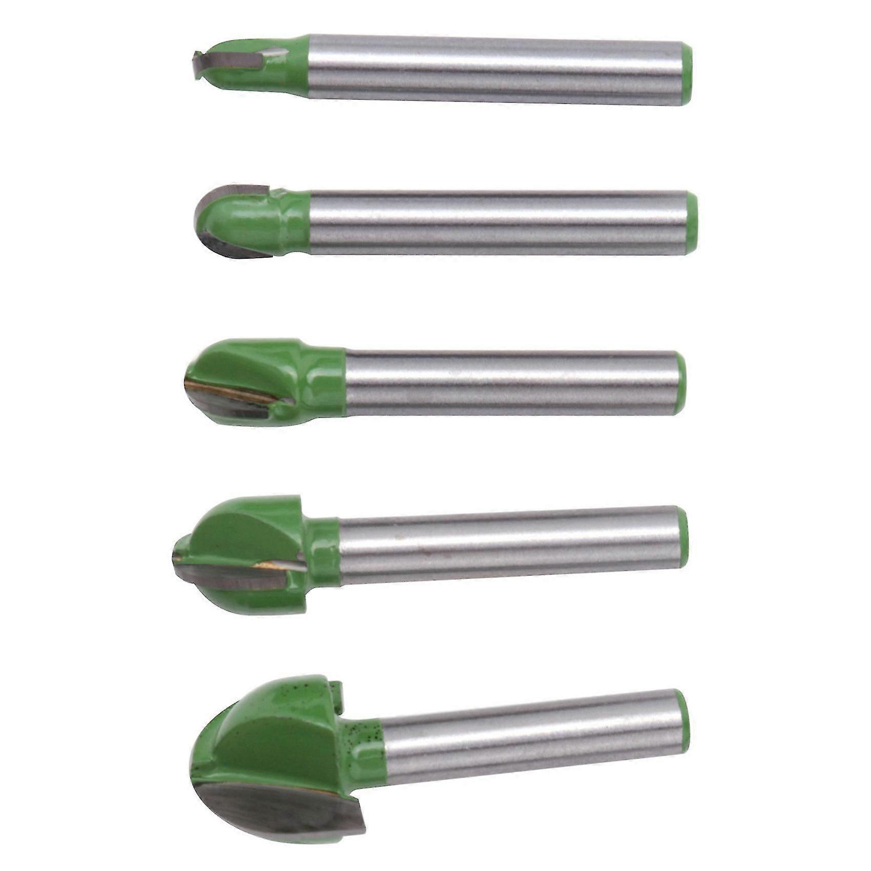 5pcs 6mm Shank Ball Nose Router Bits Set End Mill Round Cove Box Solid Carbide Cnc Radius Core Mill (haoyi