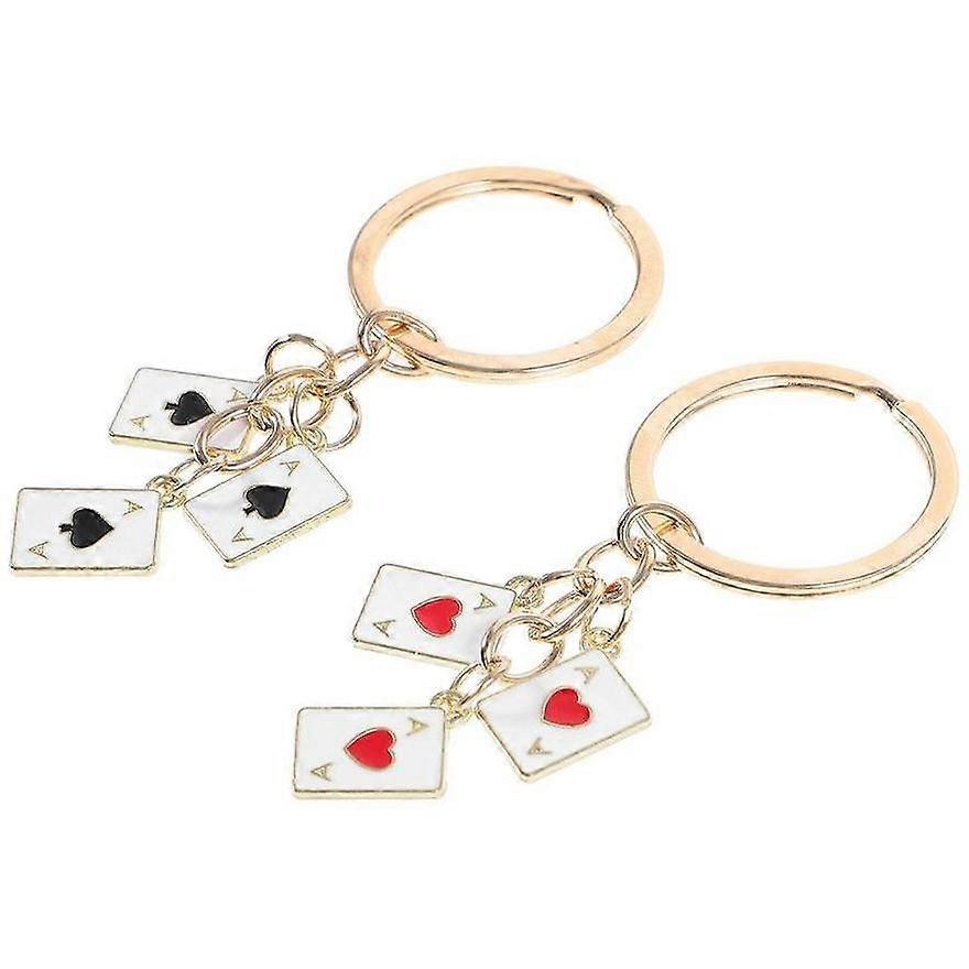 Playing Card Keychains Set of 2 Poker Key Rings for Bags Purses Car Keys