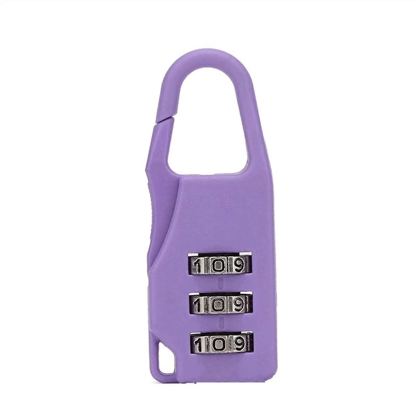 3 Combination Lock 3Digit Dial Padlock For Luggage Travel Gym Locker Pale Violet Red 1 Piece