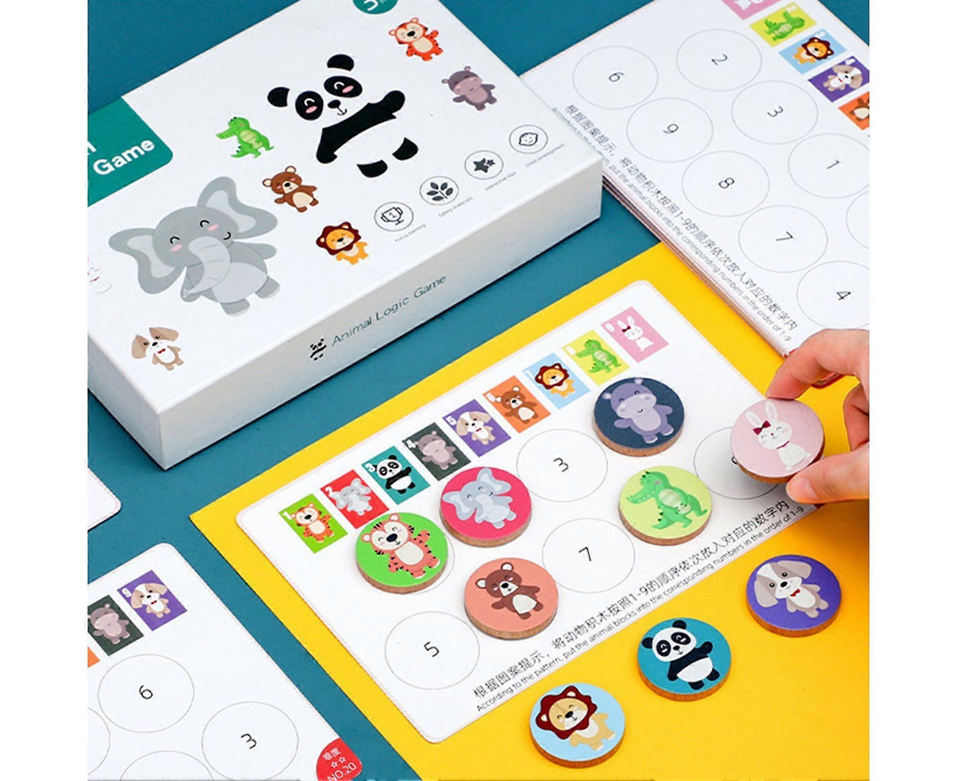 Bestjia 1 Set Cognition Kids Toy Logic Learning Logic Matching Game Wooden Toy Wooden Puzzle Game Reasoning Training - M