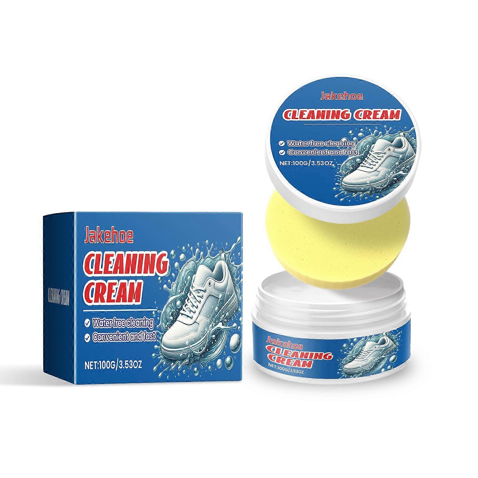 Jakehoe White Shoe Cleaning Cream - A Multi-Functional Shoe Cleaning Cream For Removing Stains And Brightening The Upper Without Washing