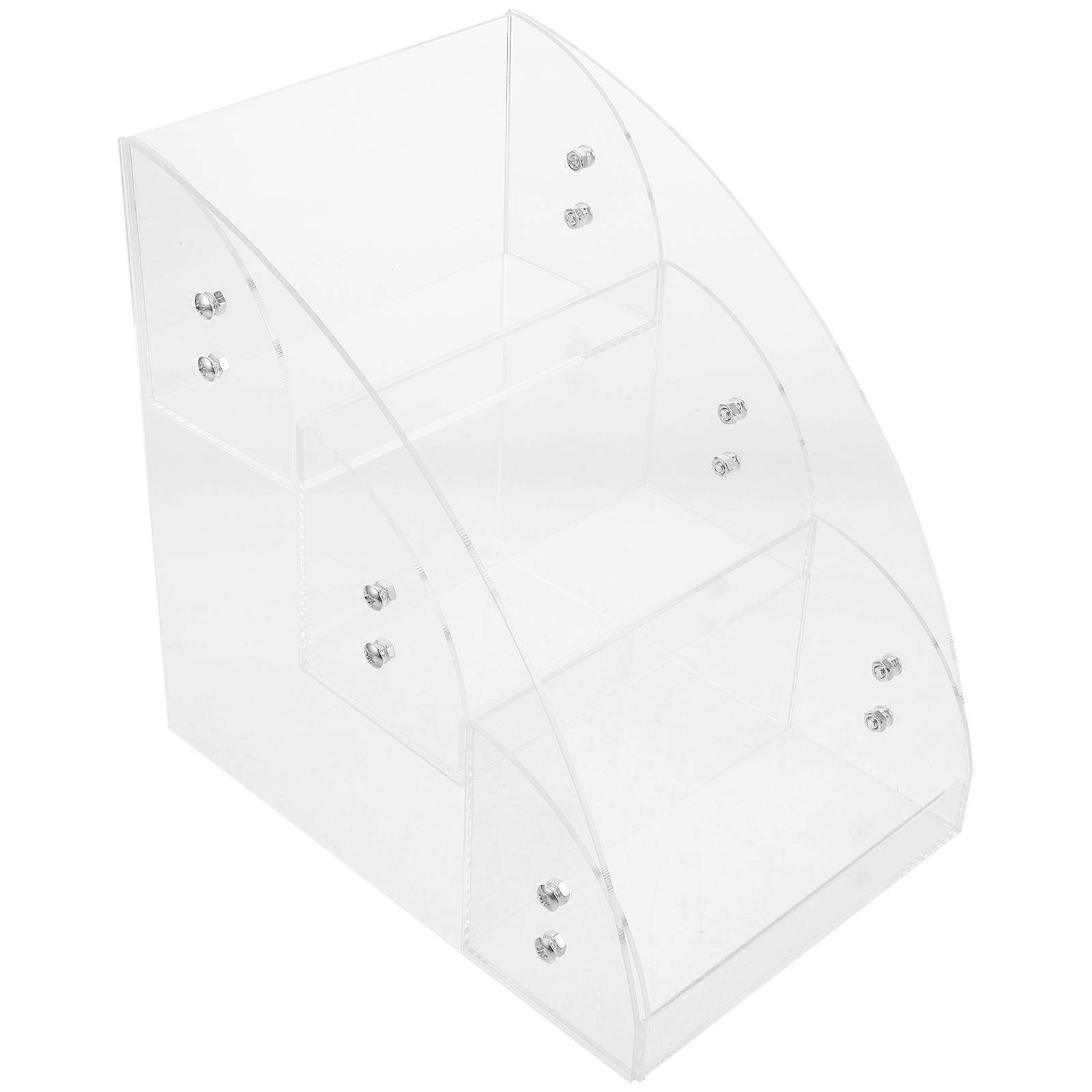 Transparent Makeup Organizer Box for Storage with 3-Tier Acrylic Design