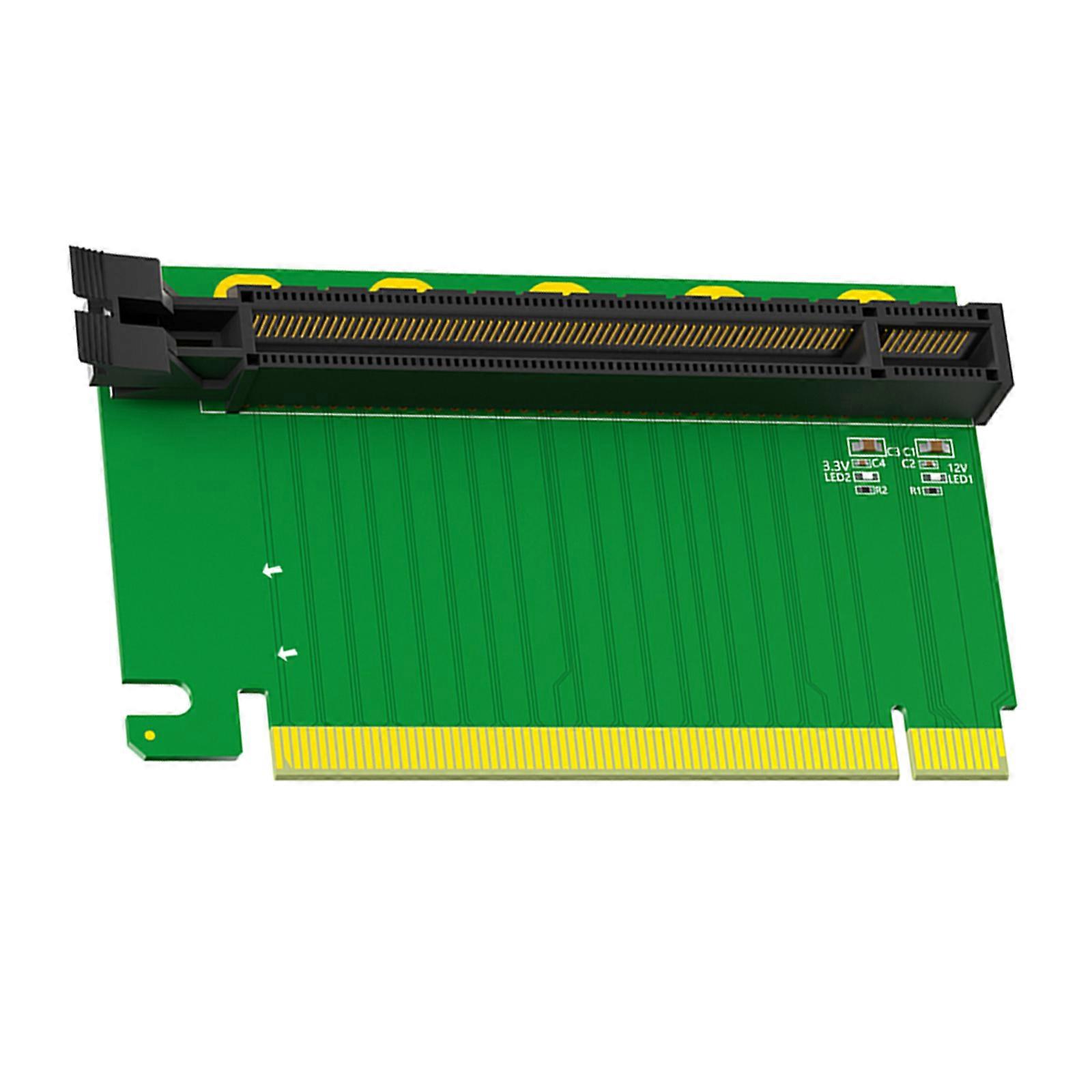 PCIE3.0 16X 90 Degree Reverse Risers Card Adapter for PC with 61.80mm Height for All Users Multicolor