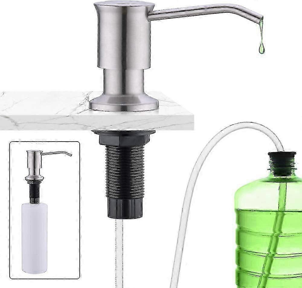 Dávkovač mydla pod pultom, dávkovač mydla z nehrdzavejúcej ocele, vstavaný dávkovač mydla s fľašou