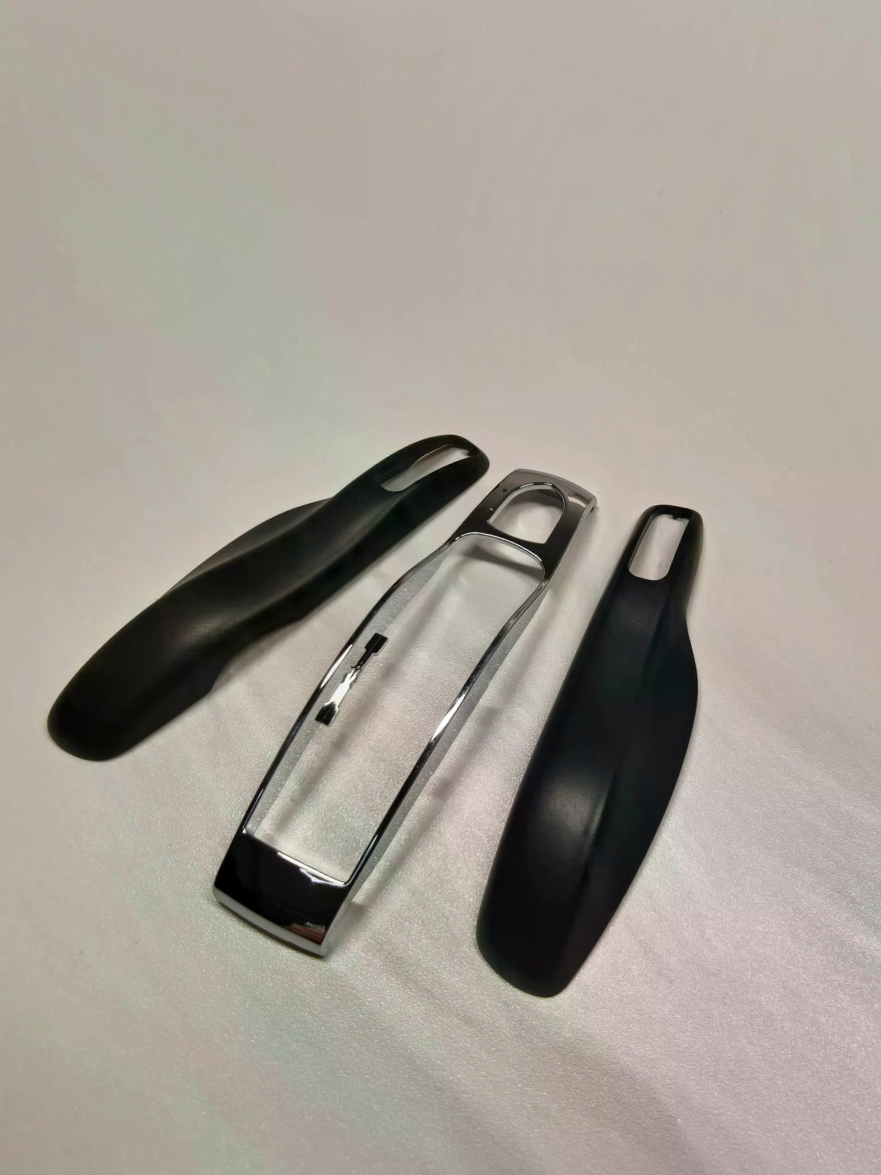 Matte black+silver 3PC Key Case Fob Key Cover Shell For Porsche Panamera Spyder Carrera Macan Boxster Cayman Cayenne 911 970 981