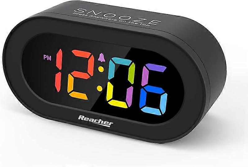 LED Digital Alarm Clock with Snooze, Brightness & Volume Control, Outlet-Powered, Compact Design for Bedroom/Desk (Blue)