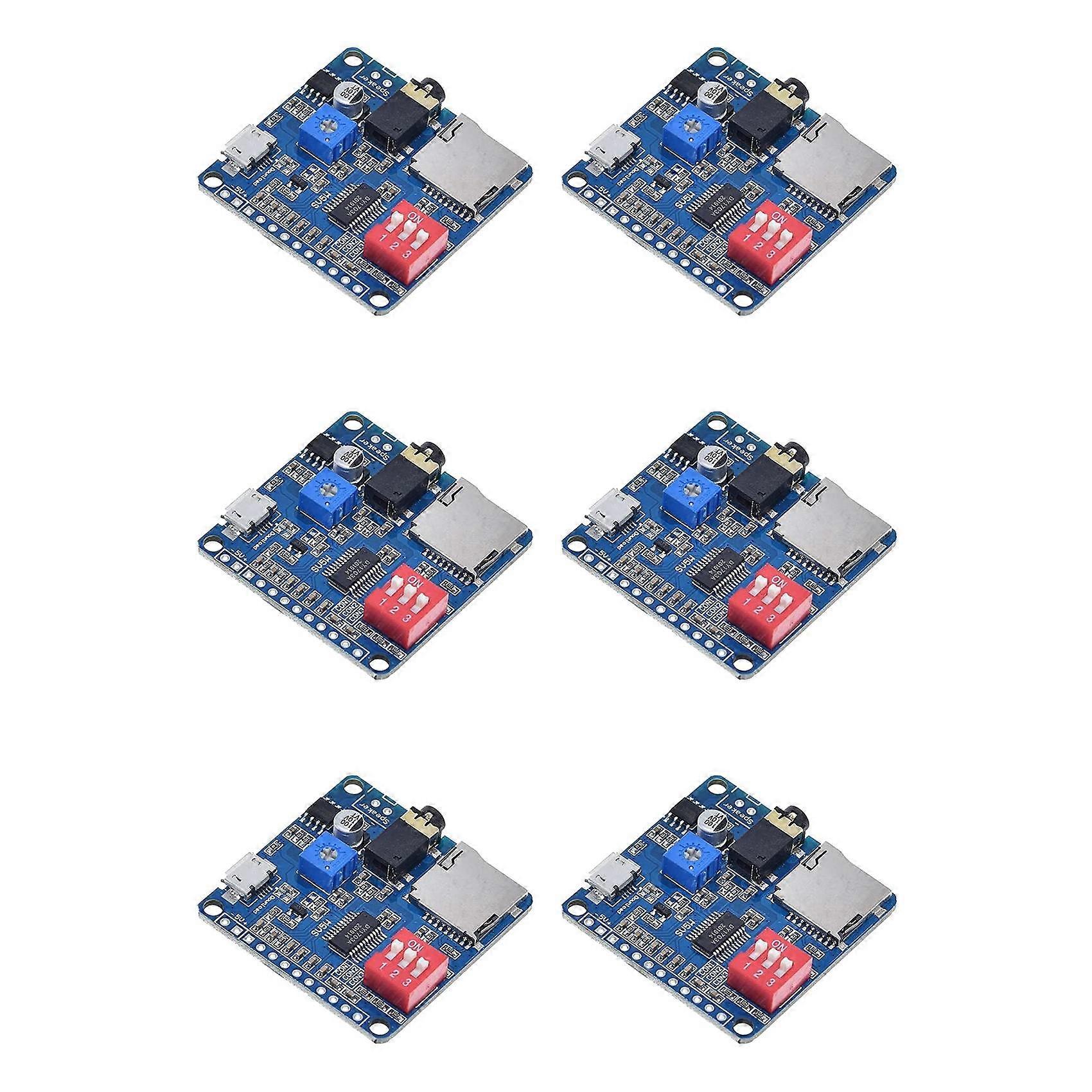 6X DY-SV5W Voice Playback Module for MP3 Music Player Voice Playback Amplifier 5W SD/TF Card Integrated UART I/O Trigger
