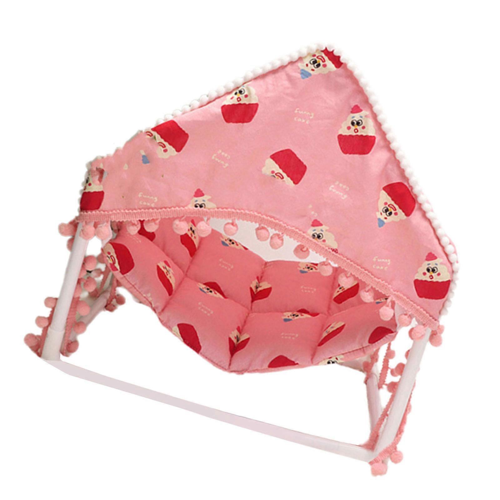 Assemble Ready Pet Bed Secure Roof Pet Hammock Small Animal Hideaways for Hidings and Sleepingly  Pink