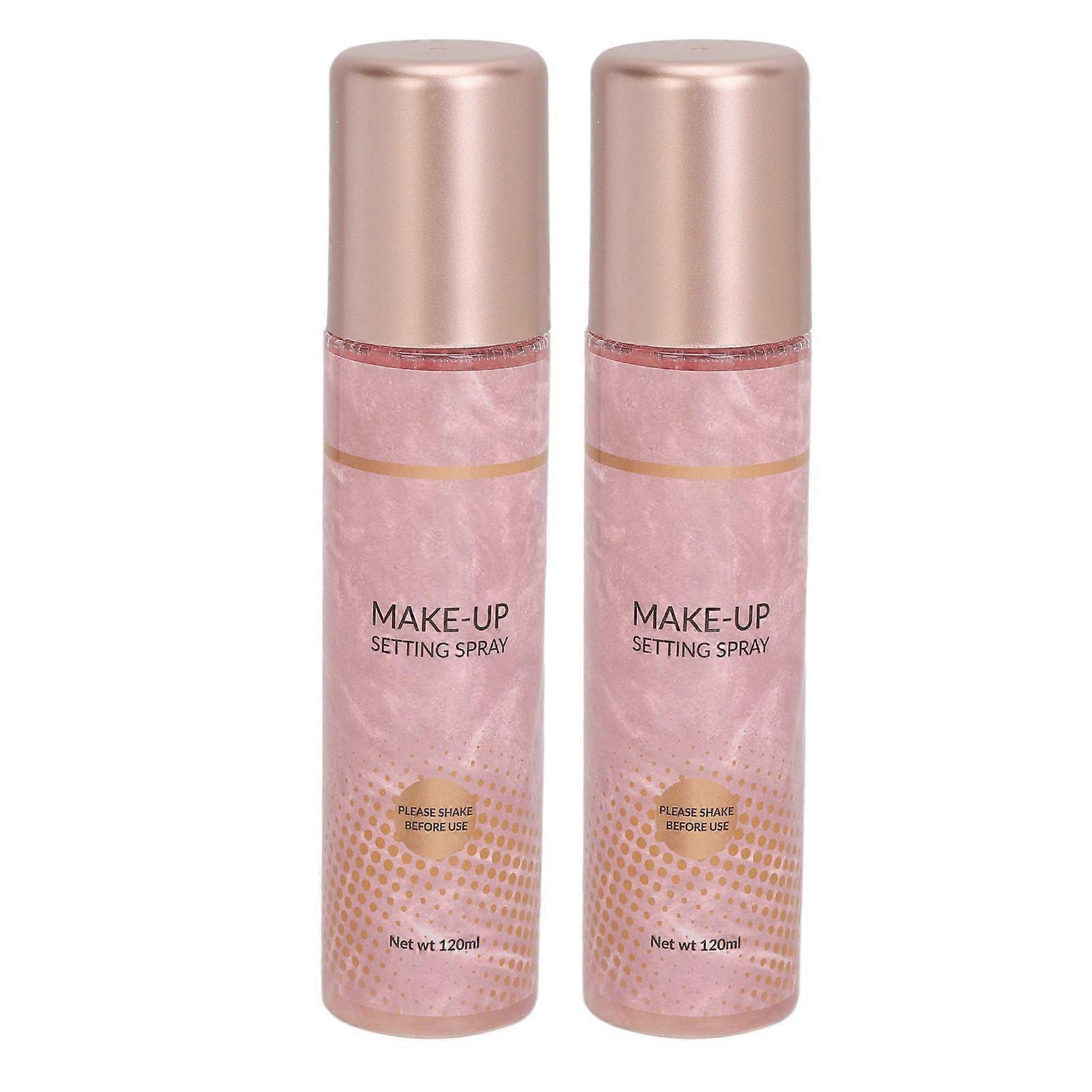 2pcs Makeup Setting Spray 120ml Waterproof Sweatproof Moisturizing Glittering Cosmetic Setting Spray