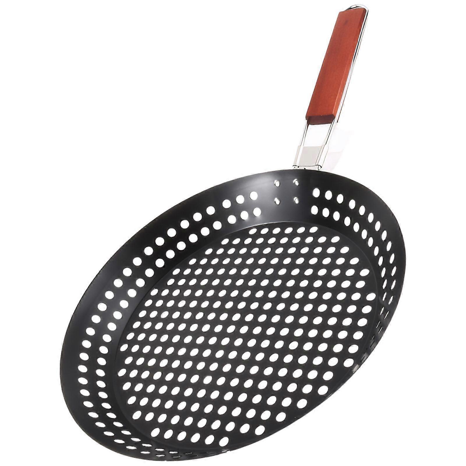 Portable Folding BBQ Grill Pan with Drip Tray and Foldable Handle for Outdoor Camping Cooking