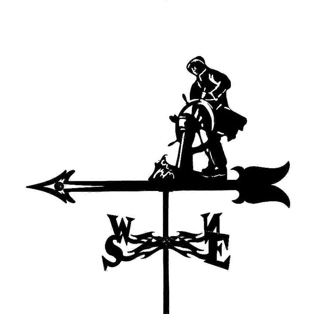 Black Iron Weather Vane with Animal Design, Rustproof Wind Direction Indicator for Garden Roof
