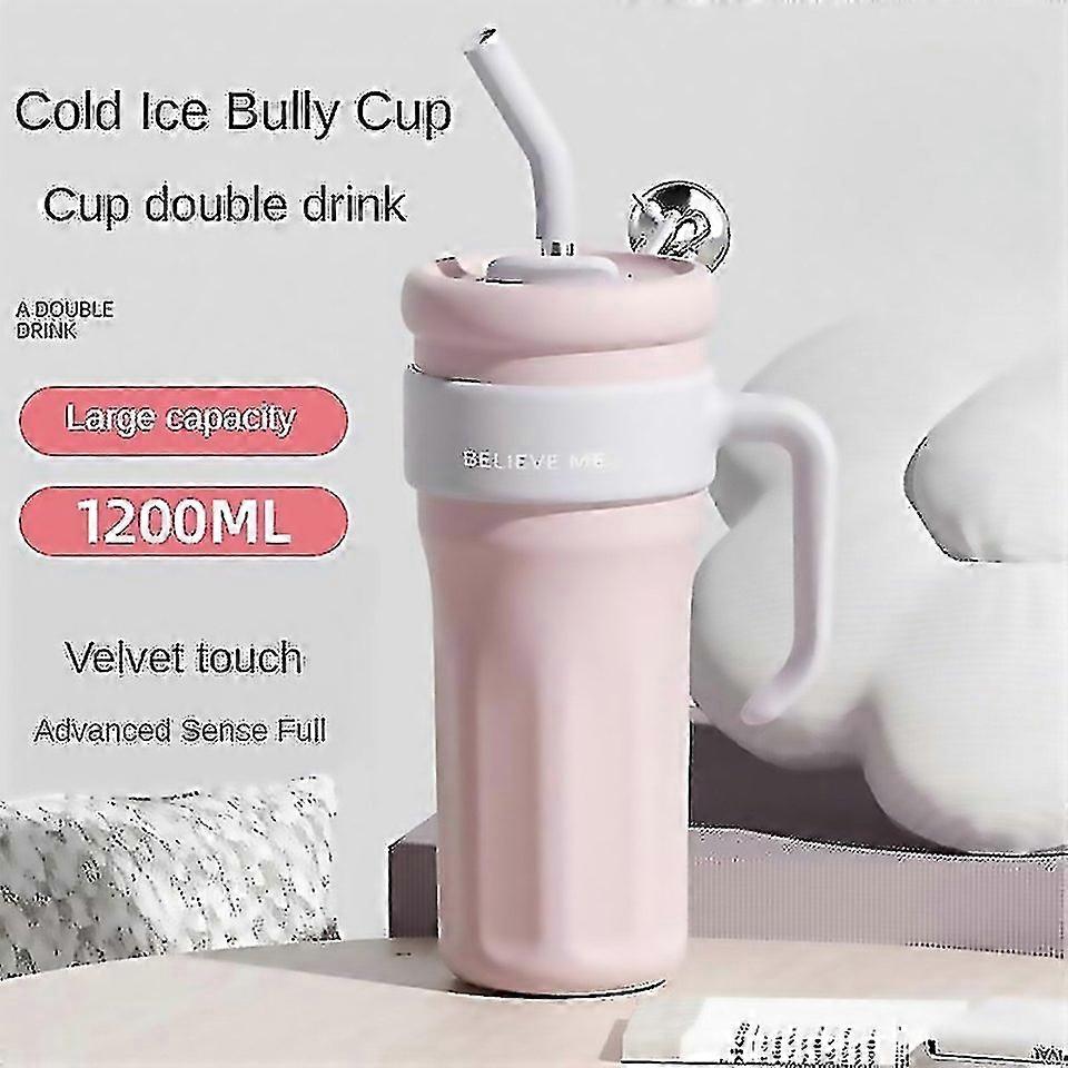 For Large Capacity Heat Preservation And Cold Preservation Cup With Straw Handle High Value Stainles