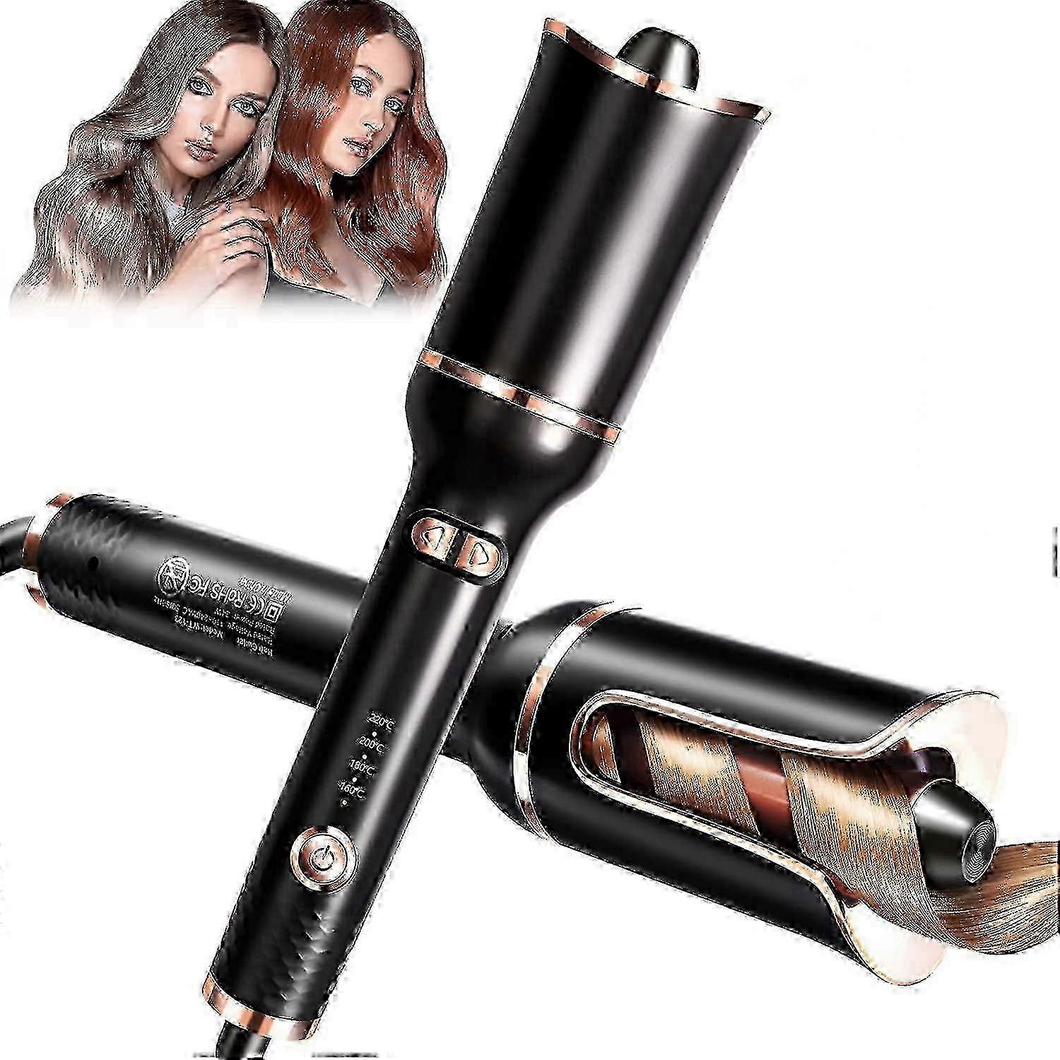 Automatic Curling Iron, Professional Automatic Hair Curler with 1" Curling Iron Large Slot & Adjustable 4 Temperature & 4 Timer, Dual Voltage Ro