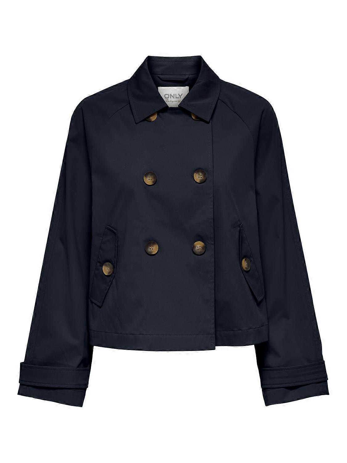 Womens Trench Coat Jacket with Button Closure Timeless Style and Lapel Collar