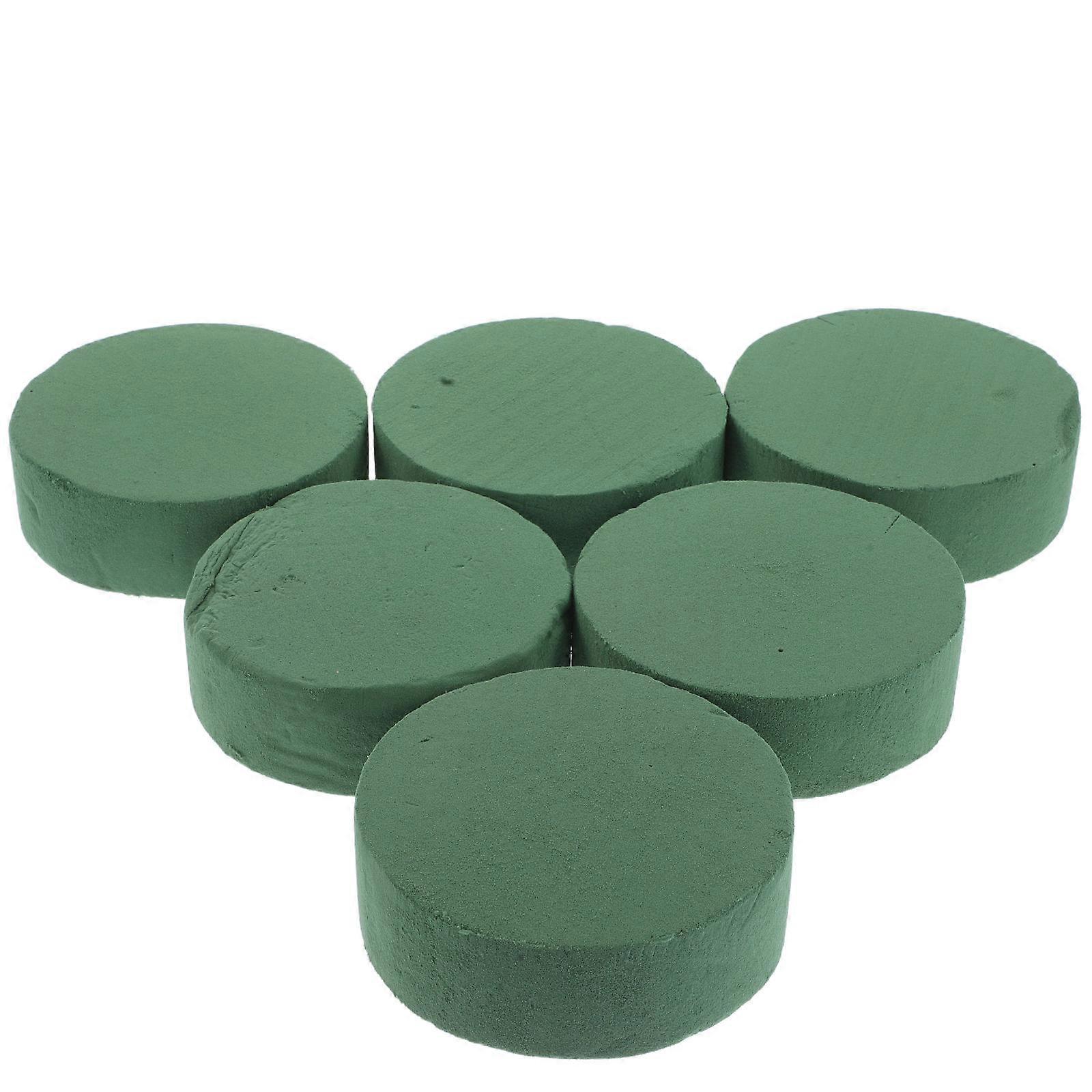 Floral Foam Blocks for Flower Arrangement 6Pcs Green Round Foam Holder