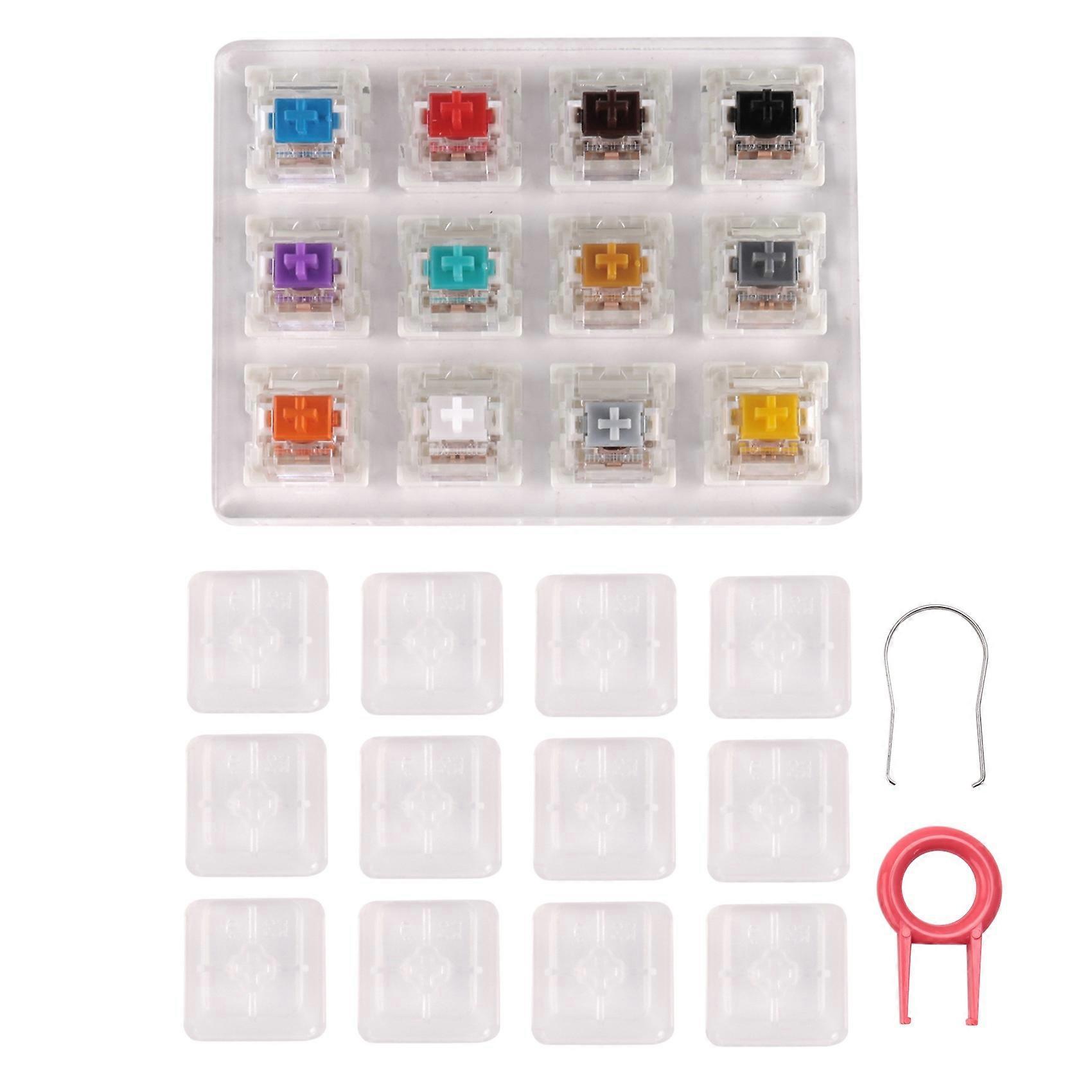 12 Key Switches Tester for Outemu for Mechanical Keyboard Gaming Switch Blue Linear Clicky Slient Silver White SMD Axis