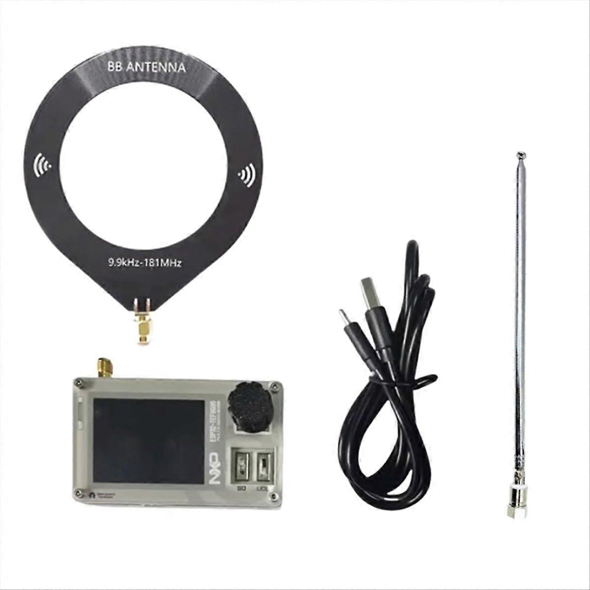 Mini rádio TEF6686 com antena de rádio de tela IPS de 2,0 polegadas