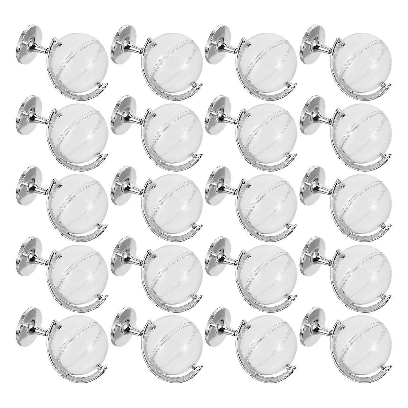 Globe Shaped Candy Box for Storage Use Silver Plastic Party Favor Container 20 Pieces