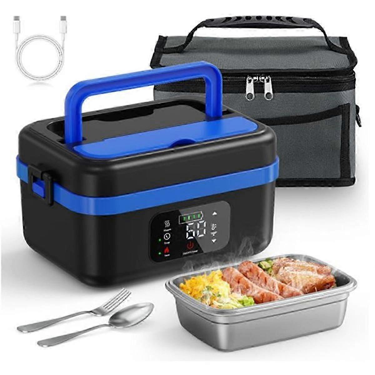 Cordless self-heating lunch box for adults with rechargeable function.