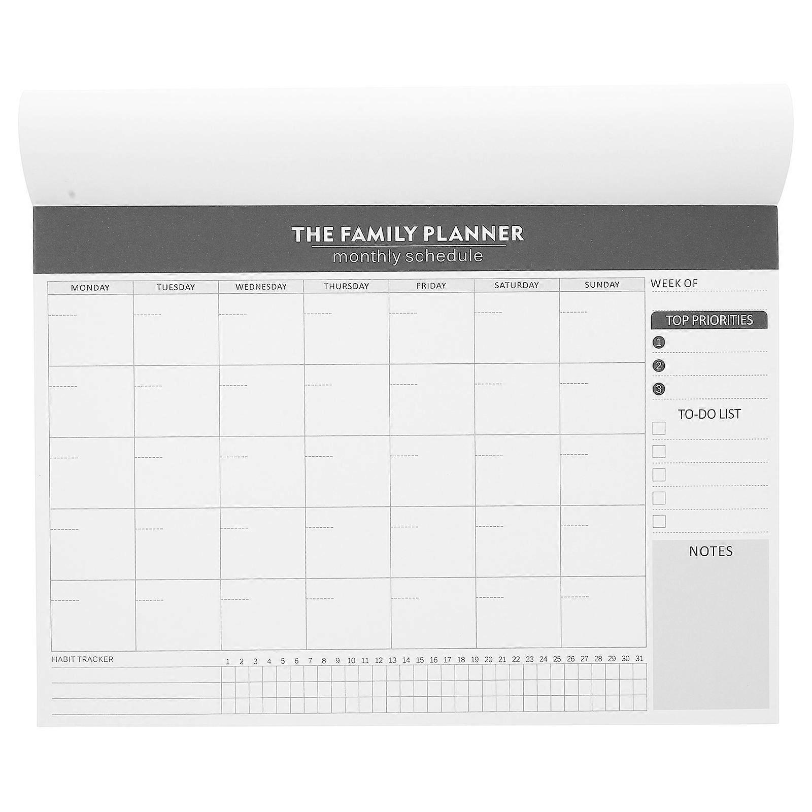 Monthly Planner Habit Tracker for Task Planning 1 Book Black Paper Notepad