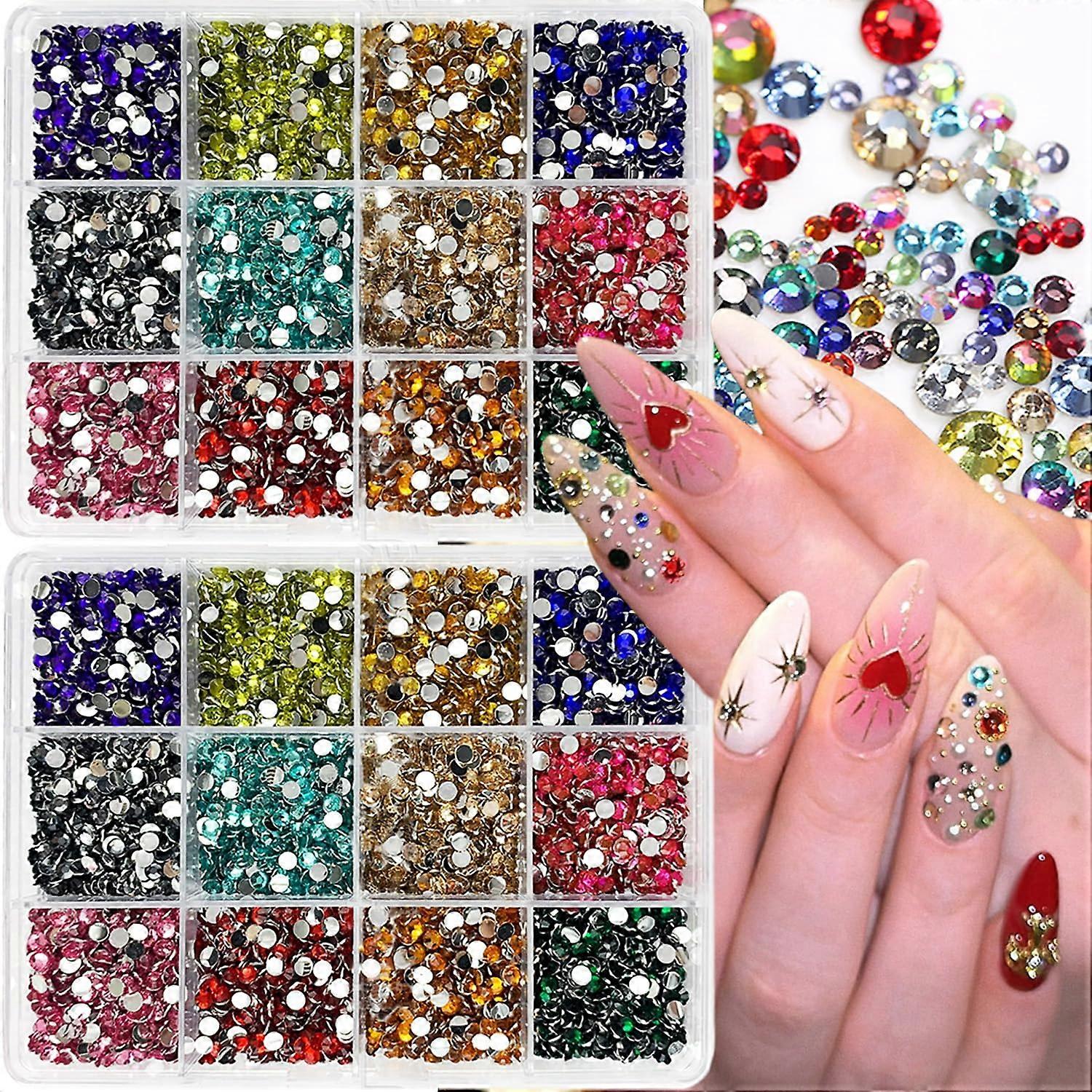 5000pcs Colorful Nail Art Rhinestones Set with Assorted Sizes for DIY Crafts and Manicure