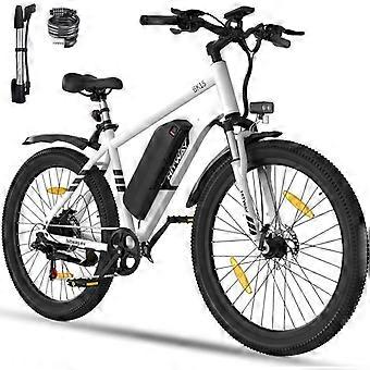 HITWAY Electric Bike 27.5", Removable Battery 36V13Ah, 7 Speeds, Range 60-100km, Electric Mountain Bike, City E-bike for Adults, White