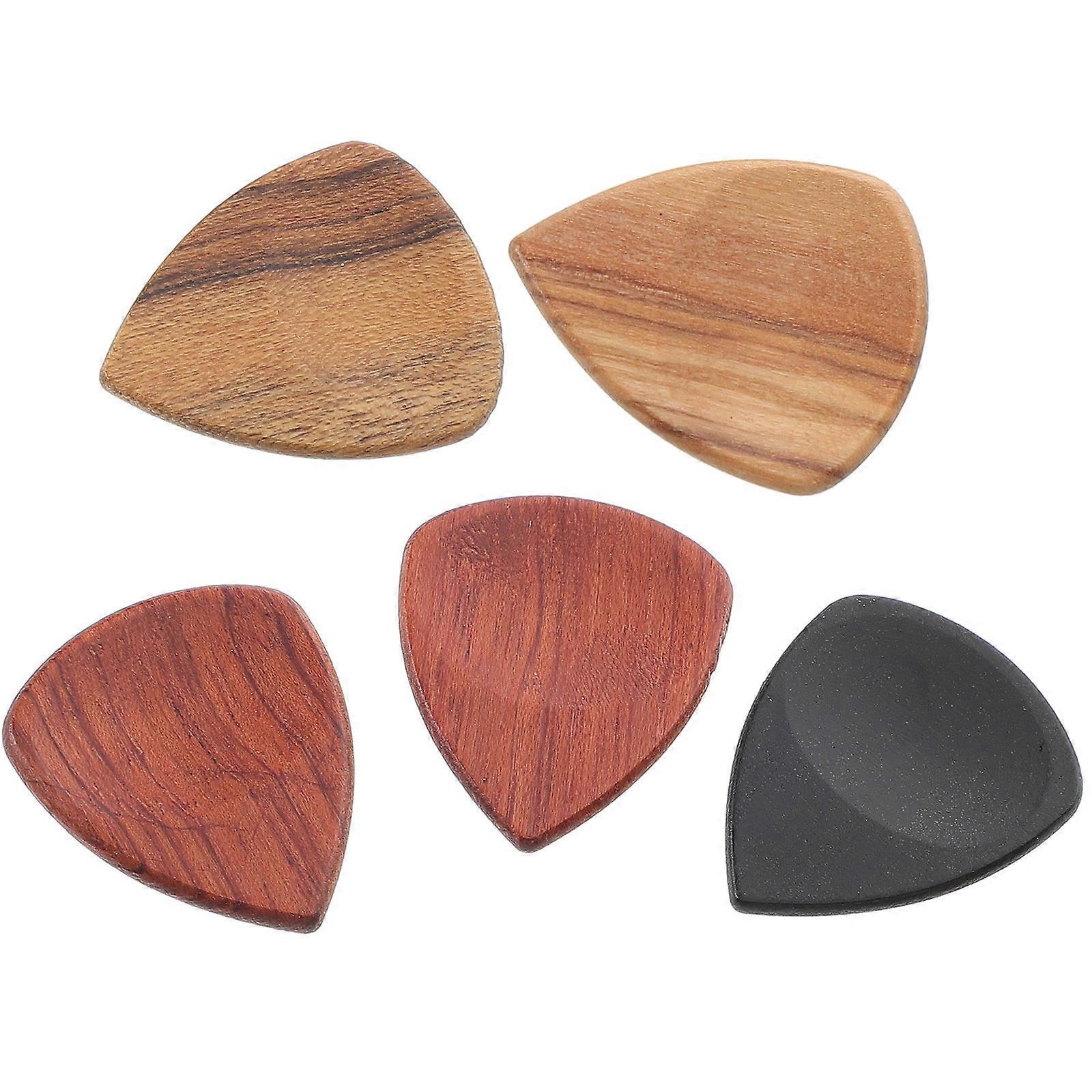 Guitar Picks Solid Wood Thumb Picks for Bass Finger 5Pcs Replacement Kit