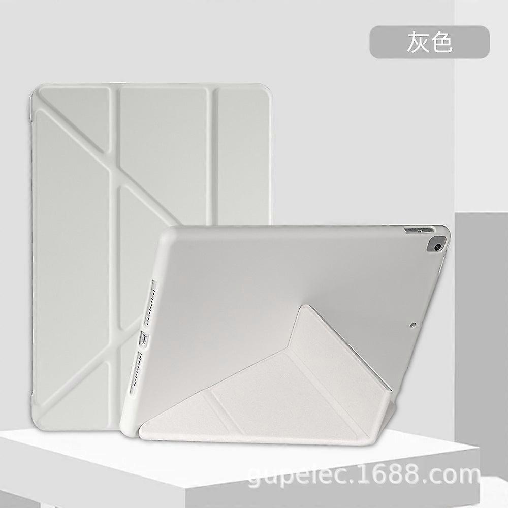 Case For Ipad 10 10.9"/2022/11 Gray Deformed Folding Leather Thin Silicone Soft Solid