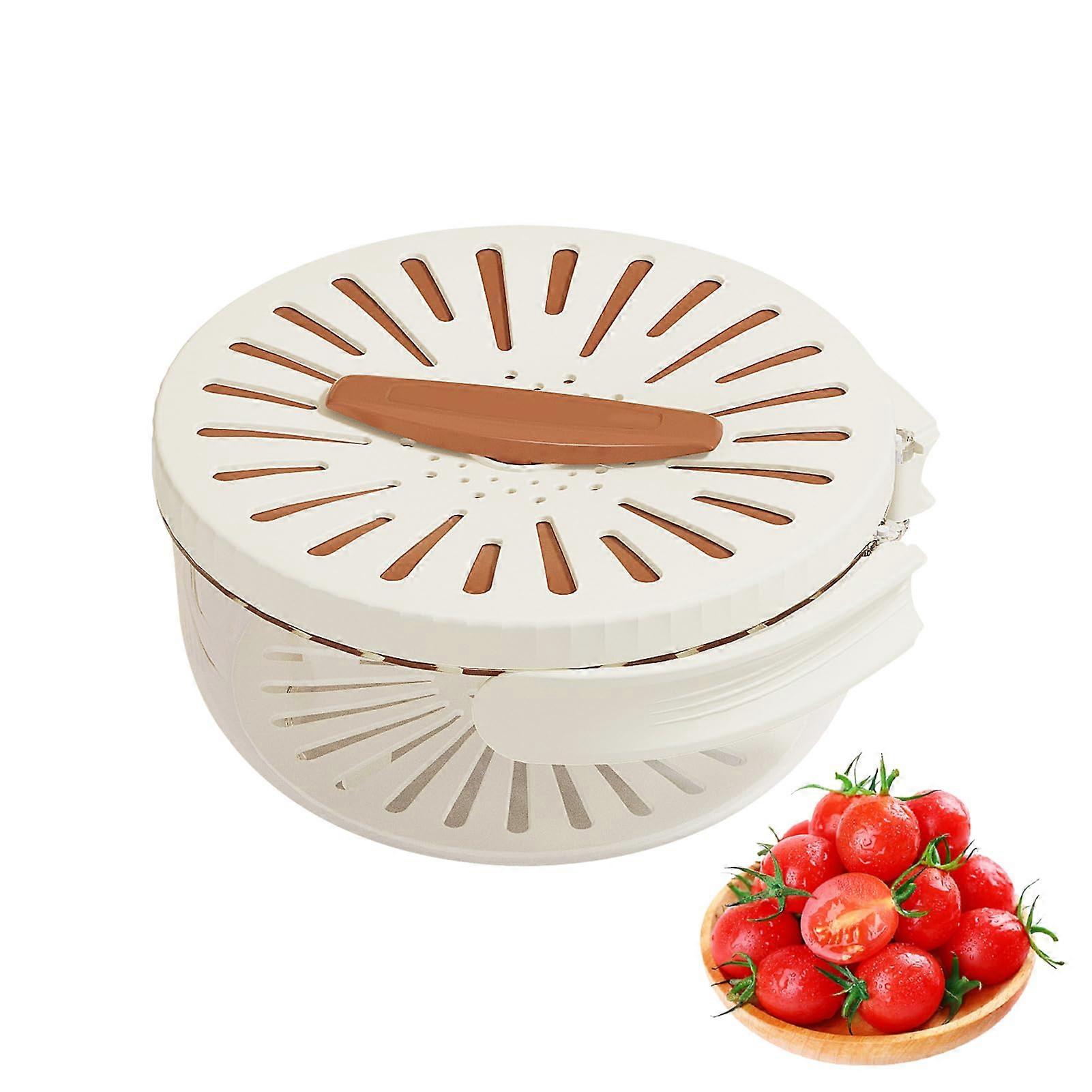 Small Salad Spinner for Vegetables and Fruit, BPA Pasta Strainer Basket for Quick Drying