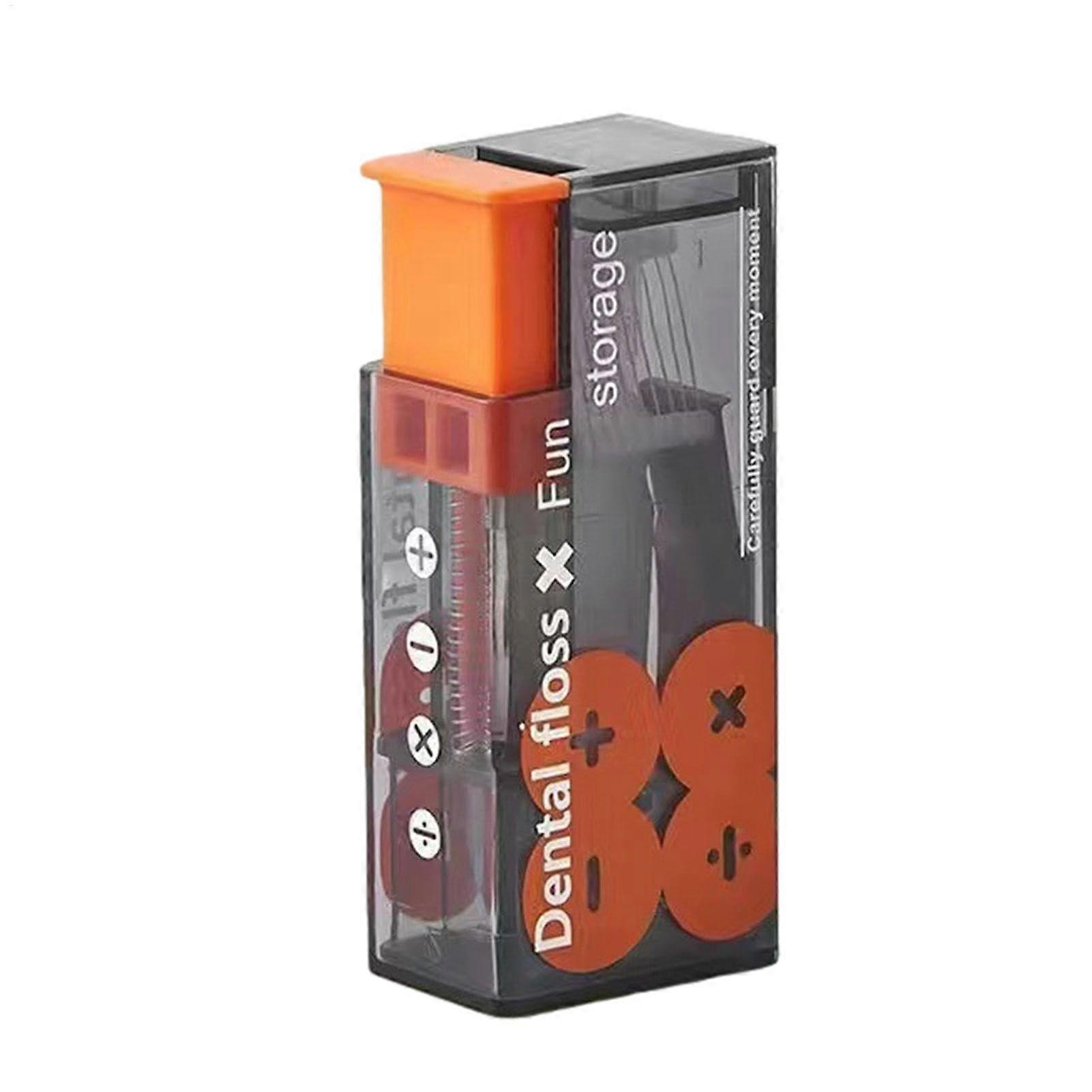 Portable Floss Pick Case with Automatic Ejection, Hygienic Travel Floss Holder, Holds 10 Picks