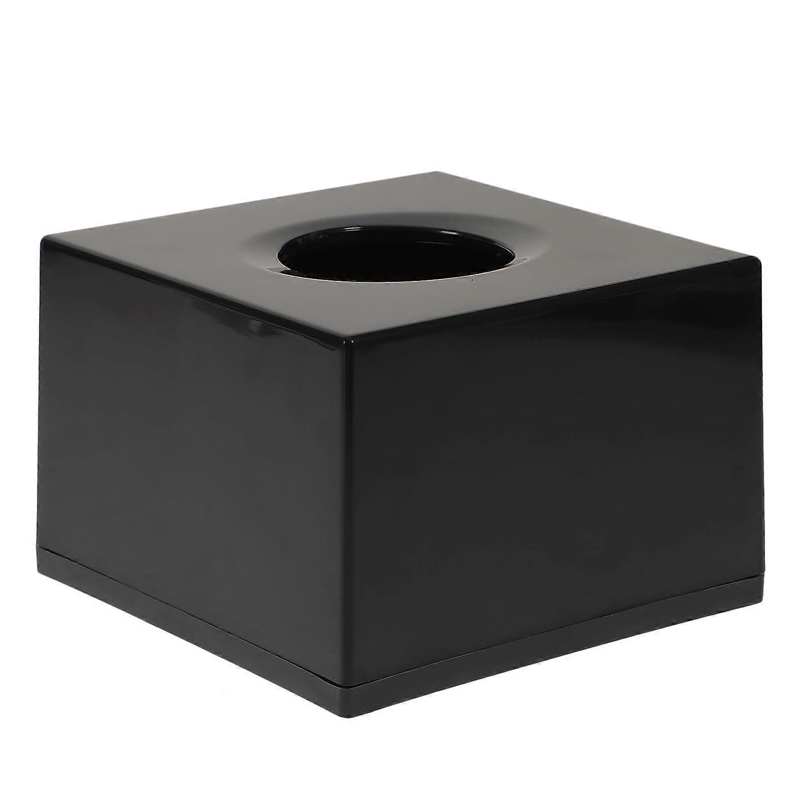 Tissues Cube Boxes Simple Napkin Case For Commercial Use Black 1Set